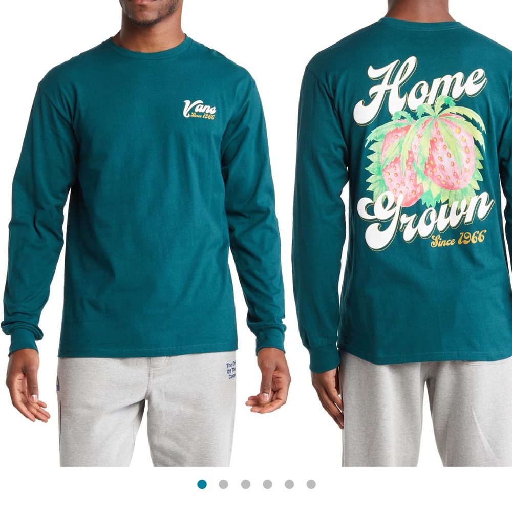 🏀🏀NWT VAN’S Size 2X Men’s Big and Tall  Teal Long Sleeve Shirt. Logo on Both